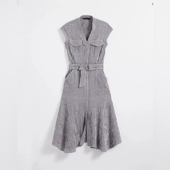 White House Black Market Striped Utility Midi. Size - 0P. - Picture 4 of 13